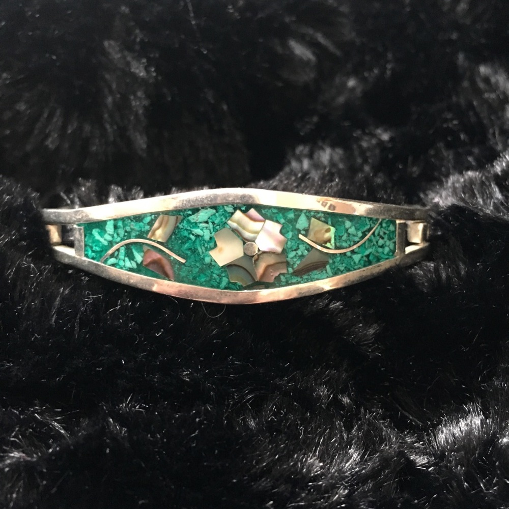 Green mosaic bangle